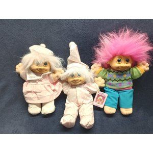 Lot of 3 Vintage 12" Russ TROLL KIDS Dolls Plush Soft Body Rare COLLECTIBLE!!